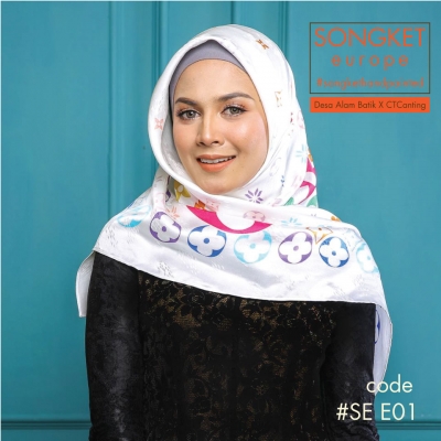 Square Songket Europe Exclusive 01 White
